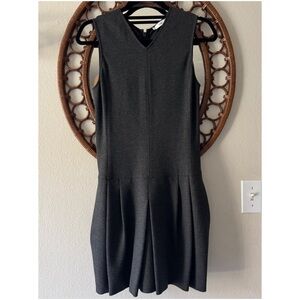 Vince Sleeveless drop waist pleated skirt mini dress black/gray size 2